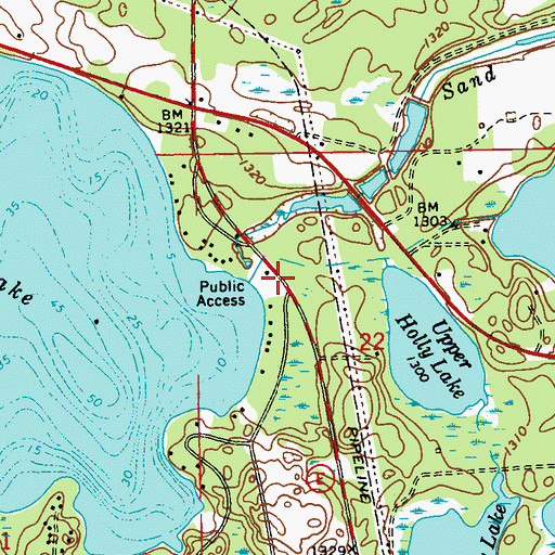Topographic Map of Sand Lake 22, WI