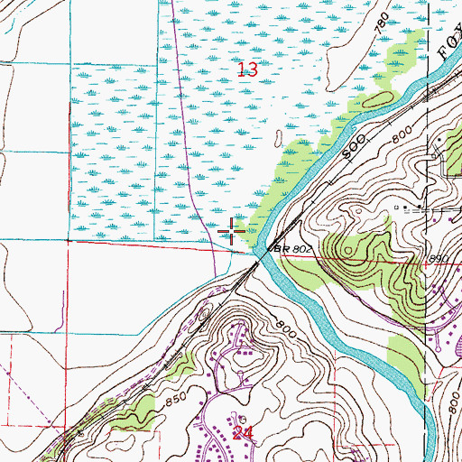 Topographic Map of Vernon Marsh Refuge Flowage H2.117 Dam, WI