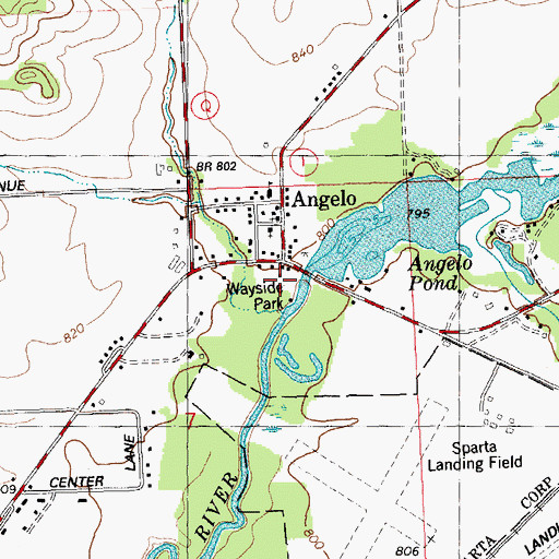 Topographic Map of Angelo H629.3 Dam, WI