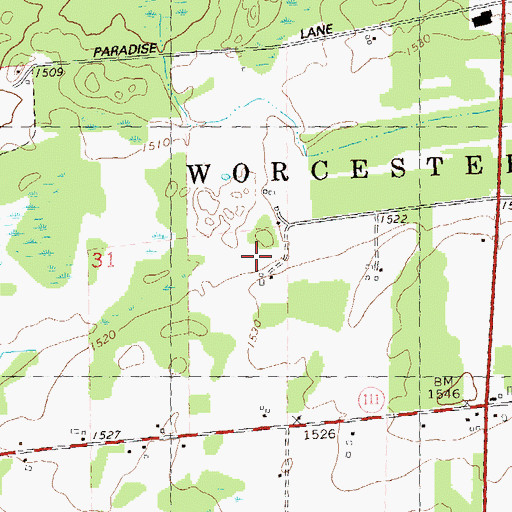 Topographic Map of Cranberry Lake Dam, WI
