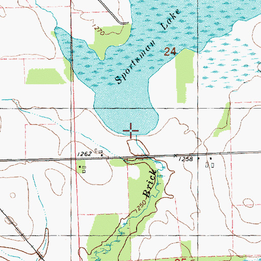 Topographic Map of 12 Reservoir, WI