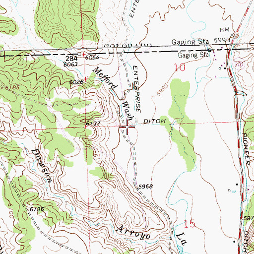 Topographic Map of Mefford Wash, CO