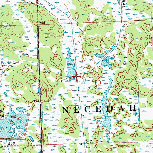 Topographic Map of Little Yellow 18 3NC79008 Dam, WI