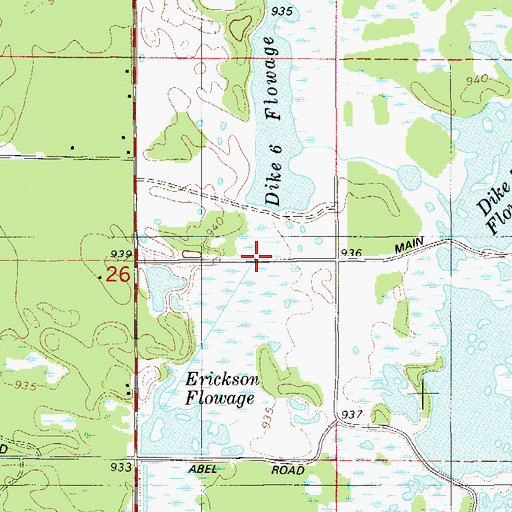 Topographic Map of Crex Meadows Dike 6 Dam, WI