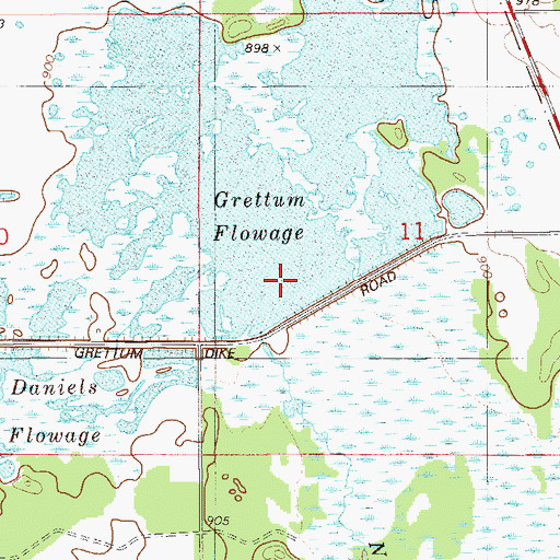Topographic Map of Fish Lake Canute Flowage G12.410 Dam, WI