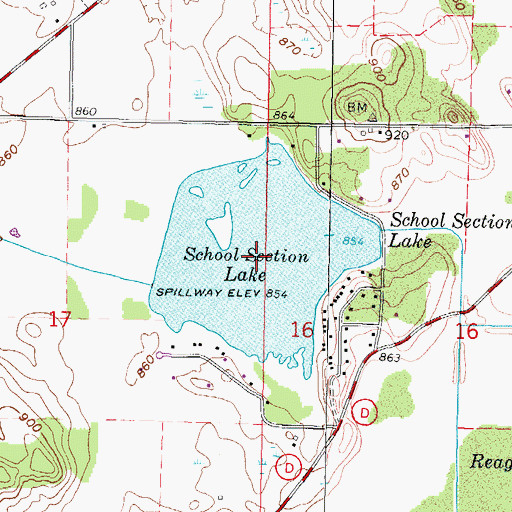 Topographic Map of School Section Lake, WI