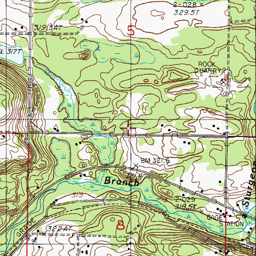 Topographic Map of Peshtigo Harbor Wildlife Area H2.117 Dam, WI