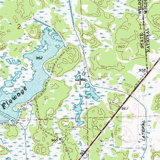 Topographic Map of Greenhead Flowage, WI