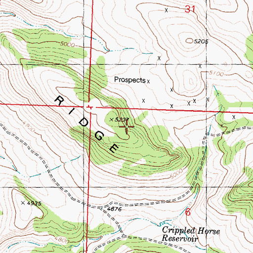 Topographic Map of Egli Ridge, OR