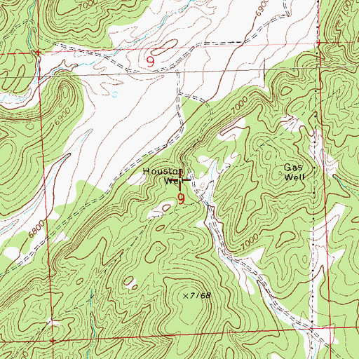 Topographic Map of Houston Well, CO