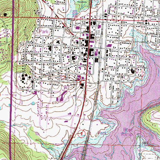 Topographic Map of Homan Junior High School, OK