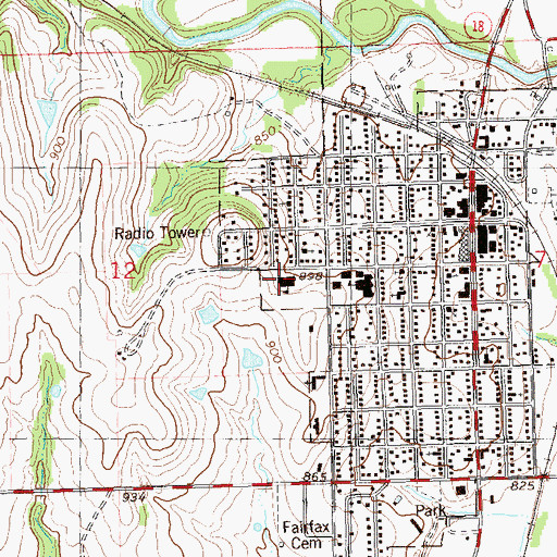 Topographic Map of Woodland Elementary School, OK