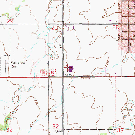 Topographic Map of Northwest Technology Center Fairview, OK