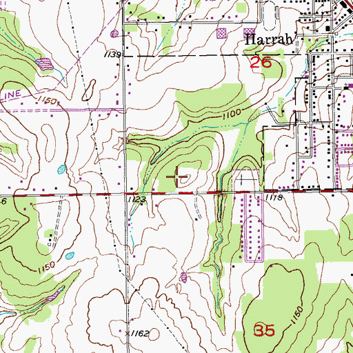 Topographic Map of Virginia Smith Elementary School, OK