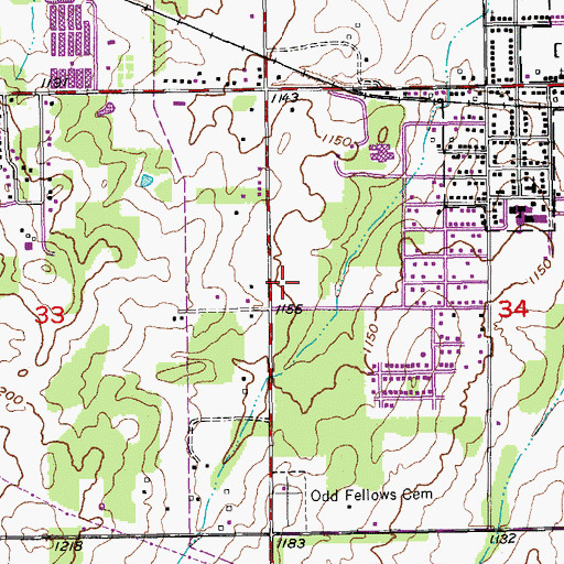 Topographic Map of Jones Elementary School, OK