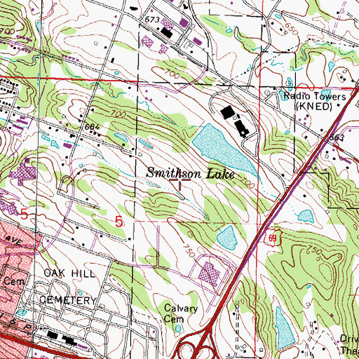 Topographic Map of McAlester High School, OK