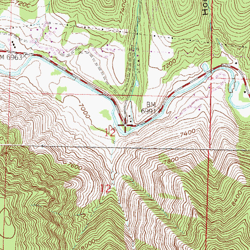 Topographic Map of Taylor Creek, CO