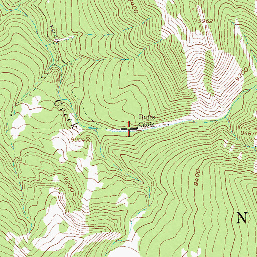 Topographic Map of Duffs Cabin, CO
