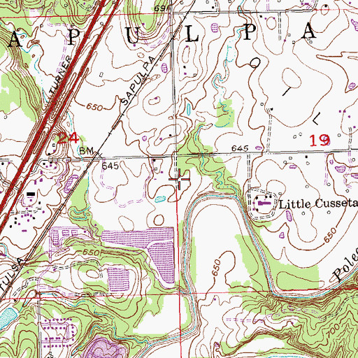 Topographic Map of Little Ca Sita Cemetery, OK