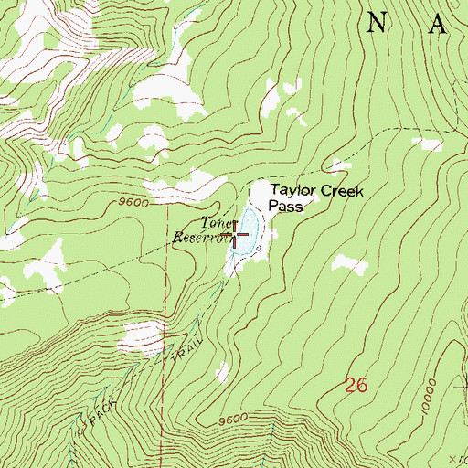 Topographic Map of Toner Reservoir, CO