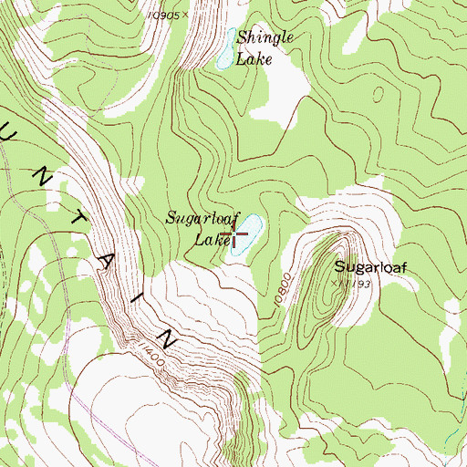 Topographic Map of Sugarloaf Lake, CO