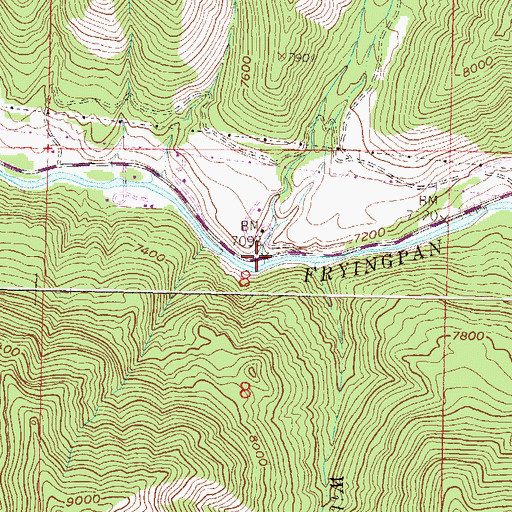 Topographic Map of Downey Creek, CO