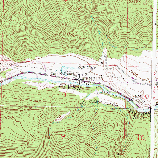 Topographic Map of Cap-K-Ranch, CO
