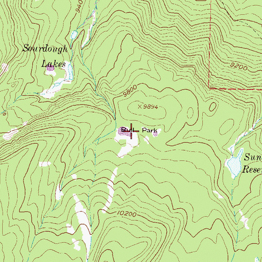 Topographic Map of Bull Park, CO