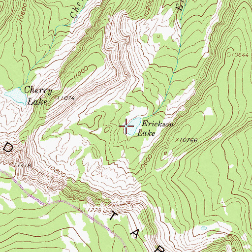 Topographic Map of Erickson Lake, CO