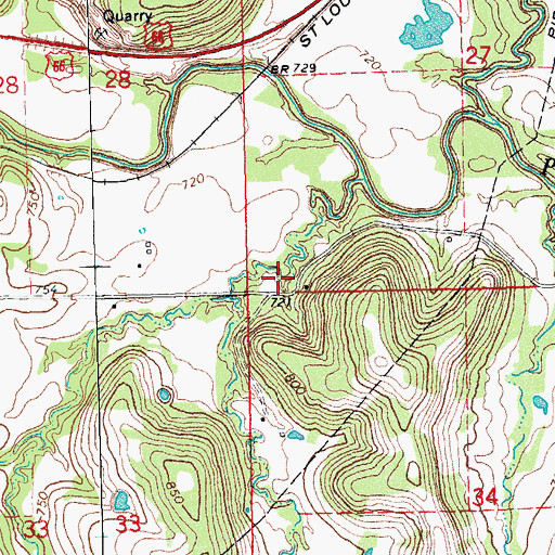 Topographic Map of Willie Tiger Cemetery, OK