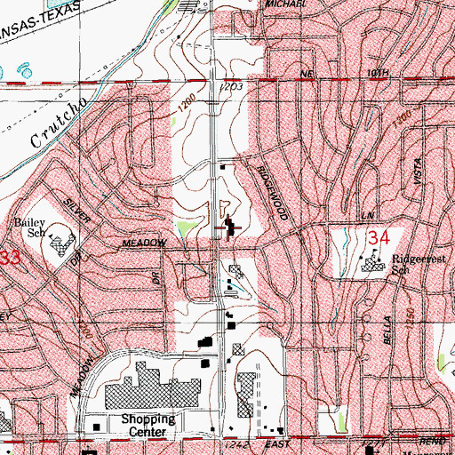 Topographic Map of Good Shepherd Lutheran School, OK