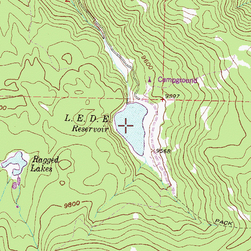 Topographic Map of LEDE Reservoir, CO