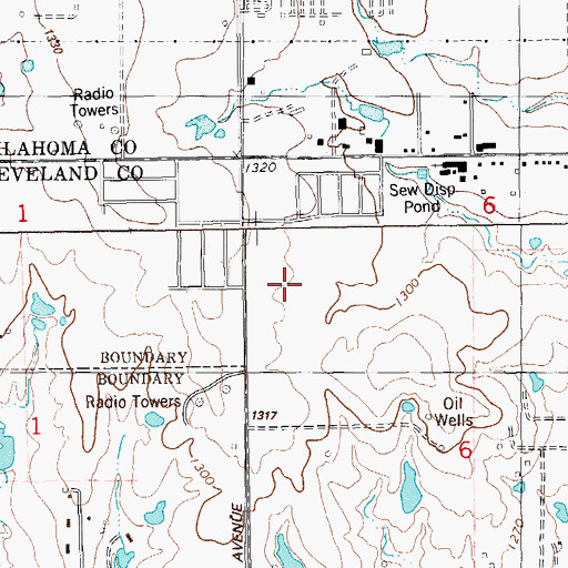 Topographic Map of Bryant Elementary School, OK