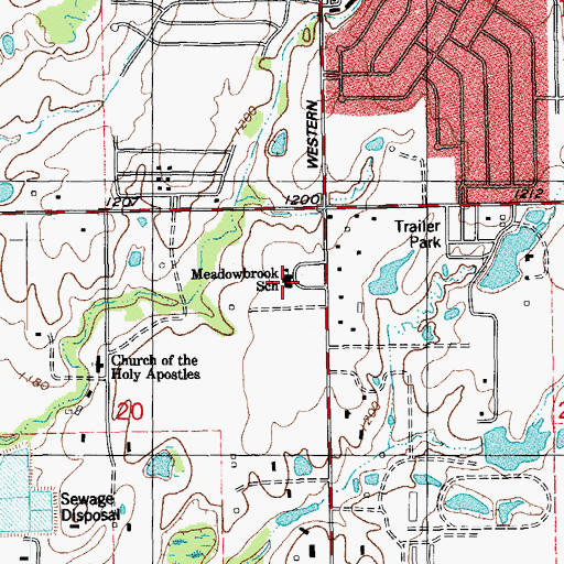 Topographic Map of Eastlake Elementary School, OK