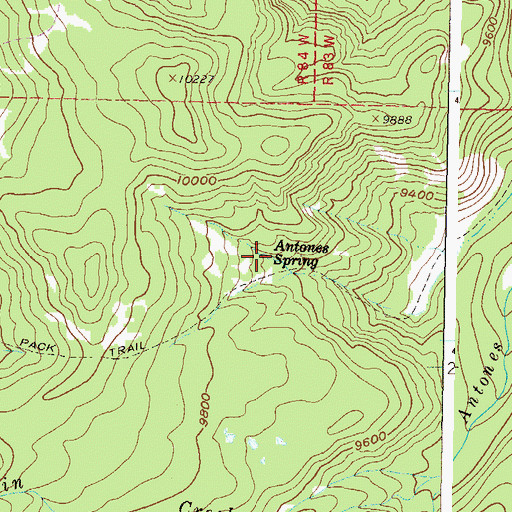 Topographic Map of Antones Spring, CO