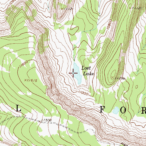 Topographic Map of Lost Lake, CO