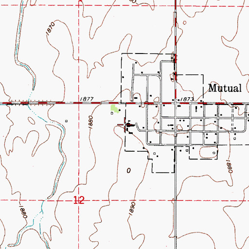 Topographic Map of Sharon - Mutual High School, OK