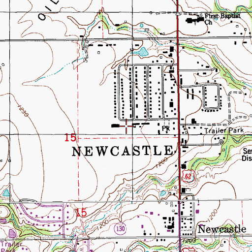 Topographic Map of Newcastle Middle School, OK