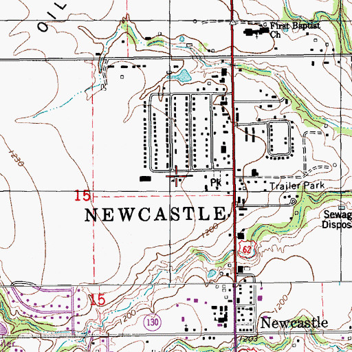 Topographic Map of Newcastle Elementary School, OK