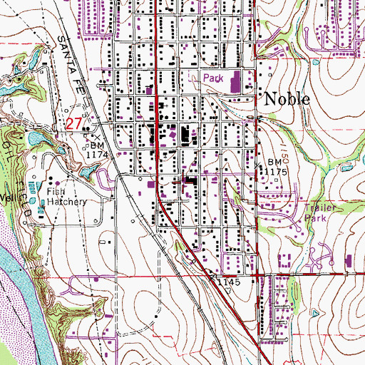 Topographic Map of Katherine I Daily Elementary School, OK