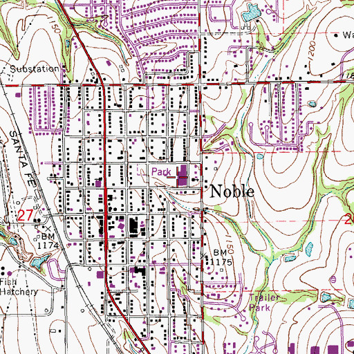 Topographic Map of Pioneer Intermediate Elementary School, OK