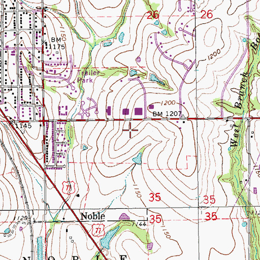 Topographic Map of John K  Hubbard Elementary School, OK