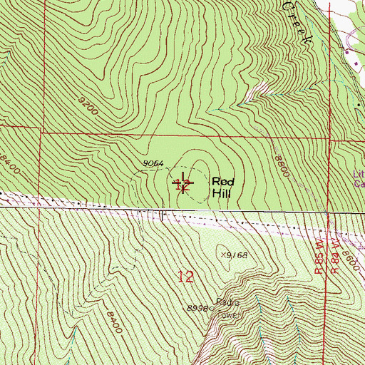 Topographic Map of Red Hill, CO