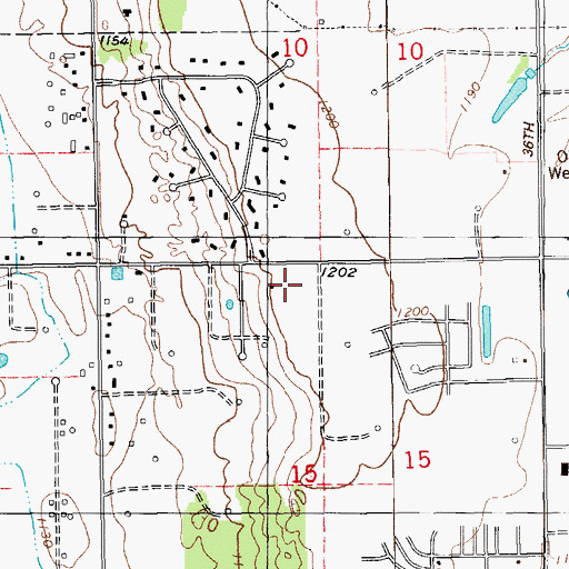 Topographic Map of Roosevelt Elementary School, OK