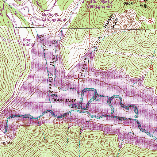 Topographic Map of Hanson Gulch, CO
