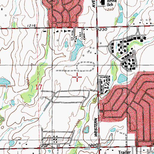 Topographic Map of Westmoore High School, OK