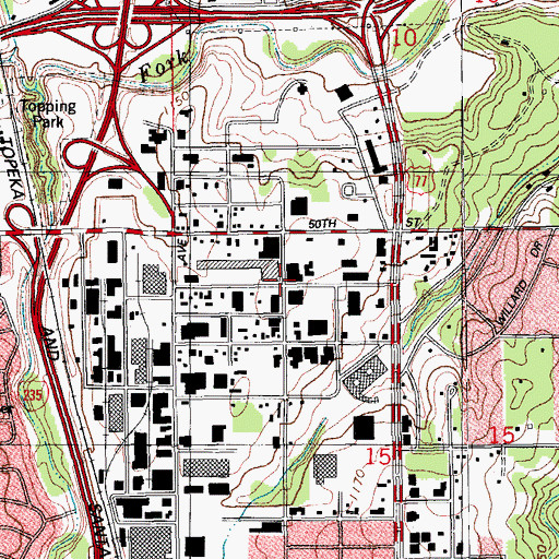 Topographic Map of Skills Center, OK