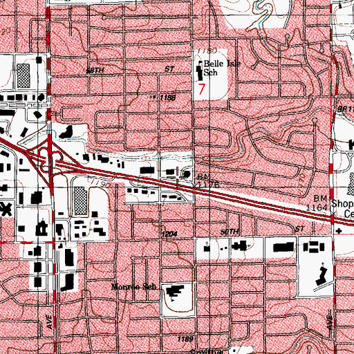 Topographic Map of Metropolitan College of Court Reporting, OK