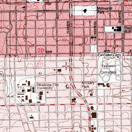 Topographic Map of Oklahoma Junior College, OK