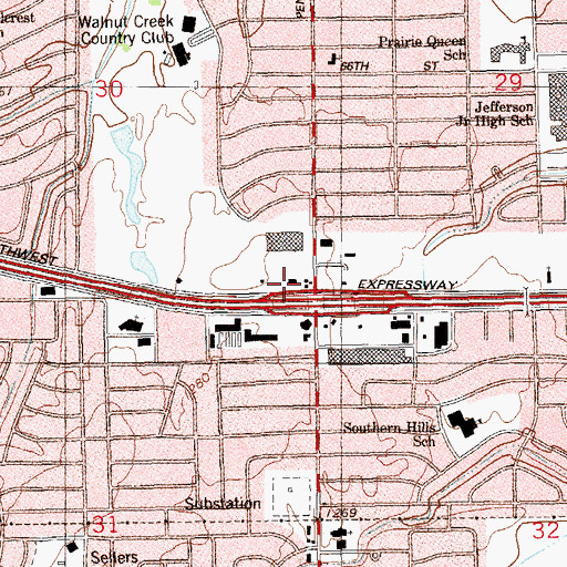 Topographic Map of Wright Business School, OK